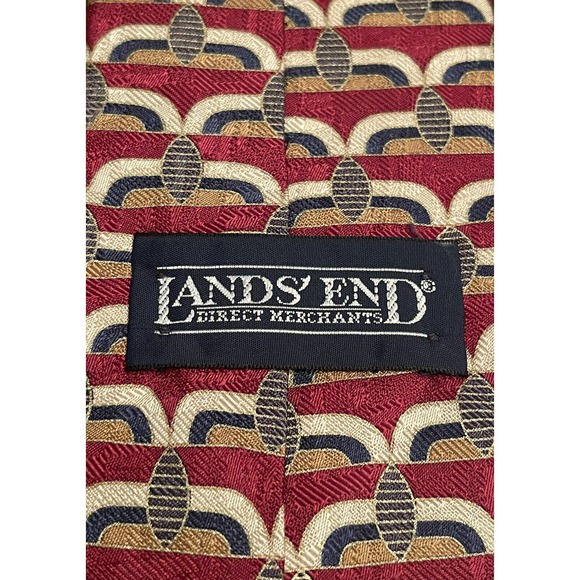 Land’s End Direct Merchants, Hand Sewn, 100% Silk, Men’s Meck Tie, Made In Usa - Picture 8 of 9